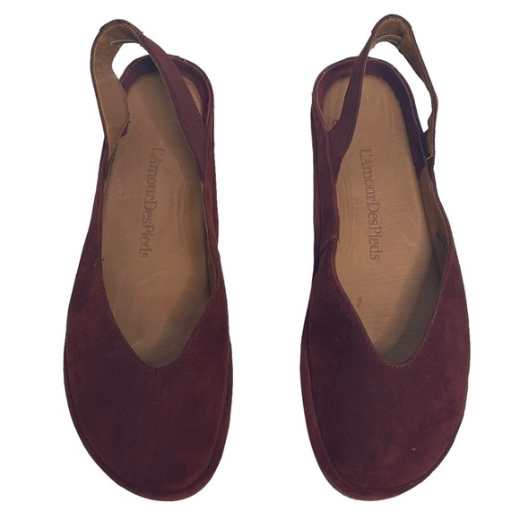 L’AmourDesPieds Cypris Maroon Suede Ballet Flats - Picture 5 of 16